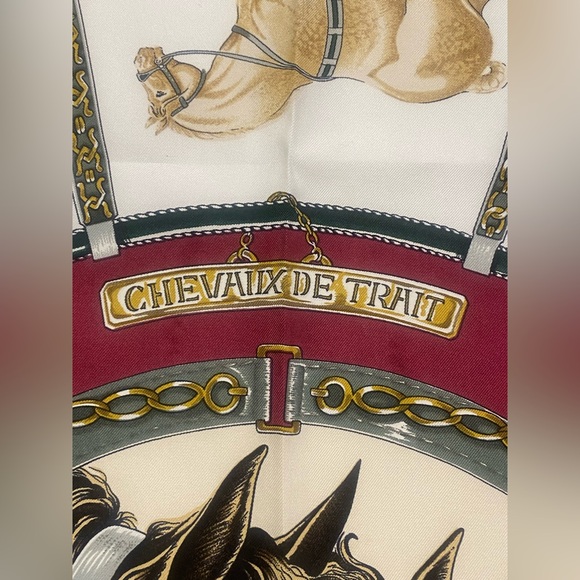 Hermes Silk Scarf Chevaux De Trait Carre 90 Vintage Bourthoumieux - Picture 4 of 16